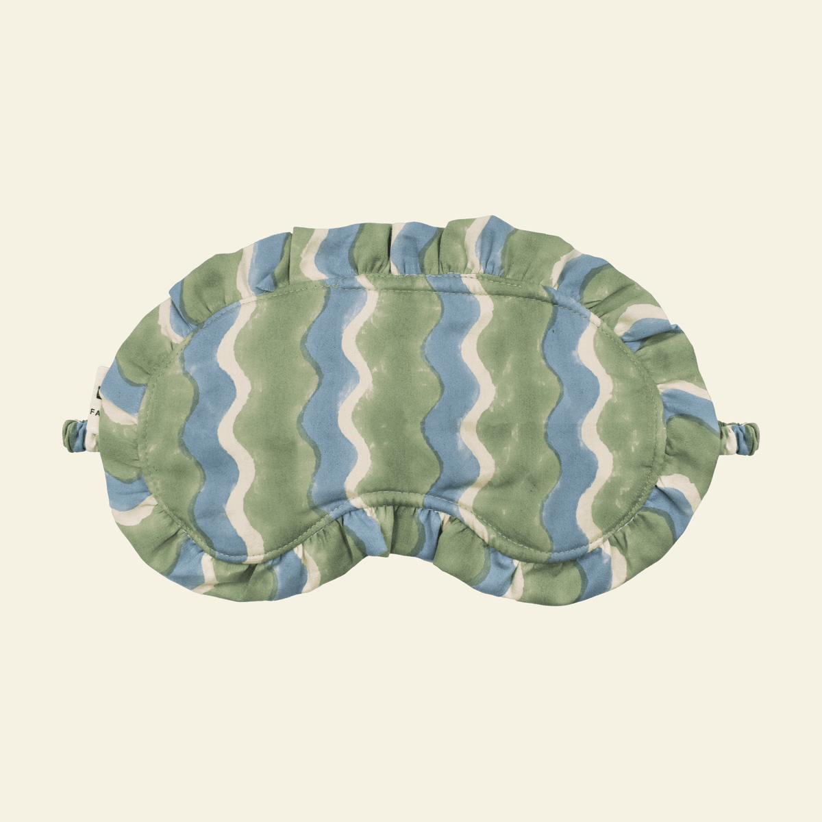 Frill eye mask, Whirly Sage, on cream