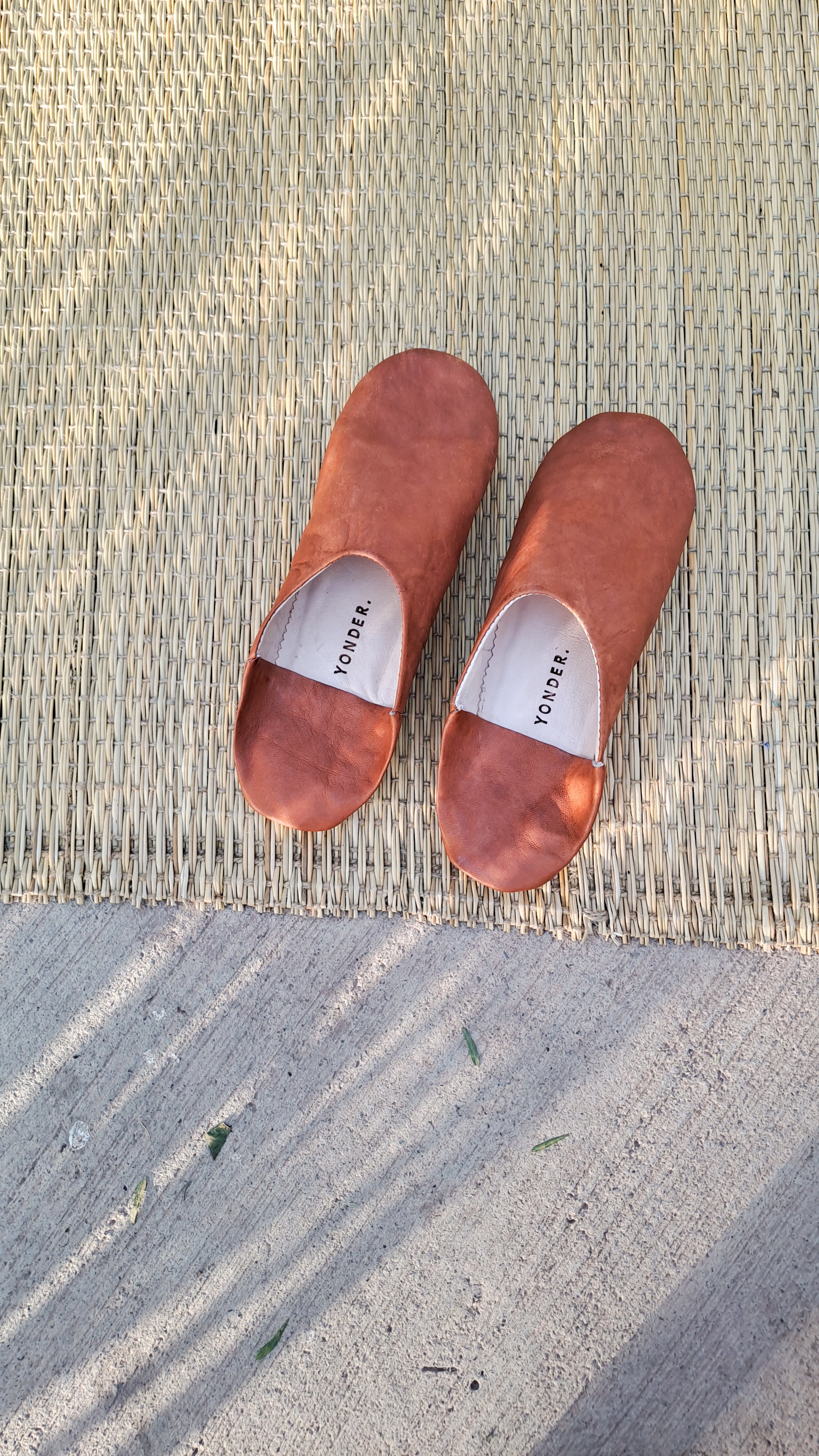 Leather Babouche Slippers | Toffee