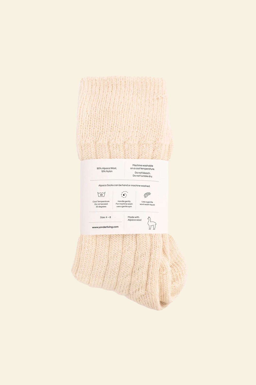 Alpaca Bed Socks | Cream