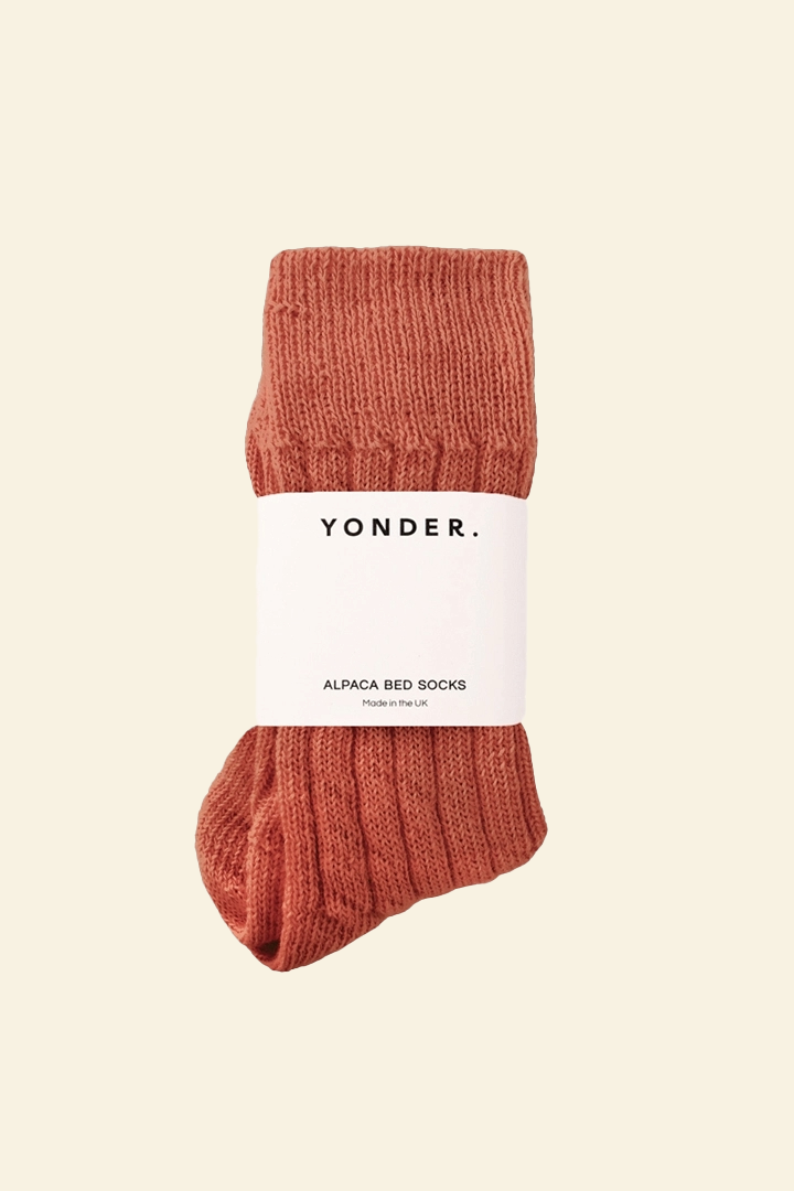 Alpaca Bed Socks | Rust