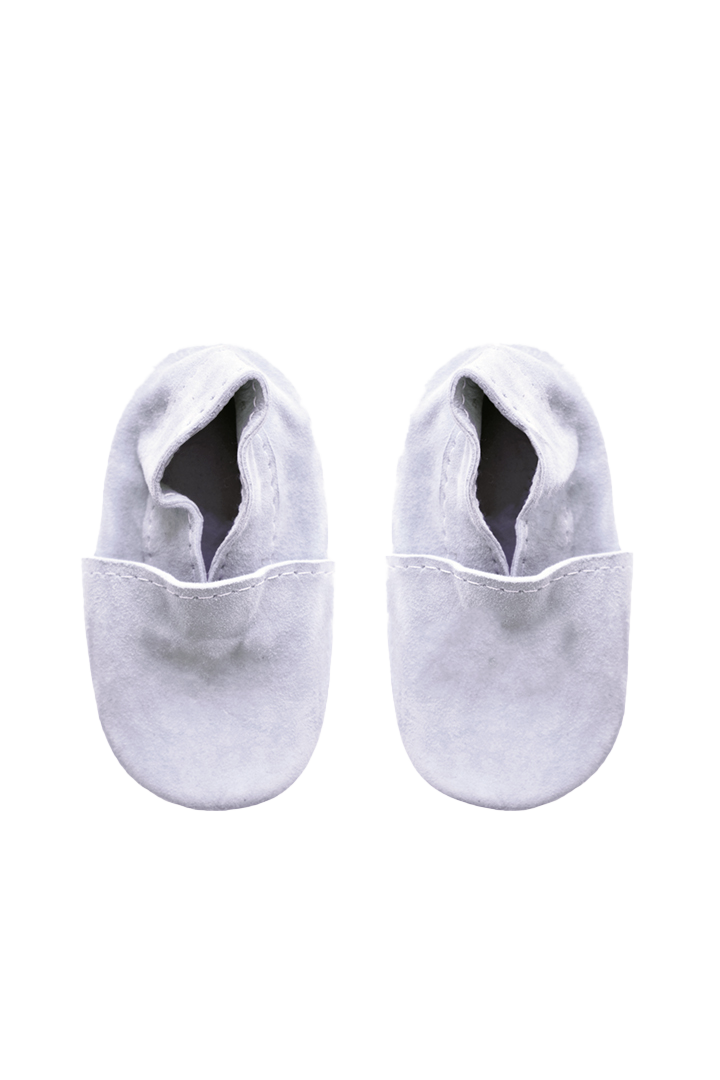 Baby Suede Slipper Shoes | Dove Grey