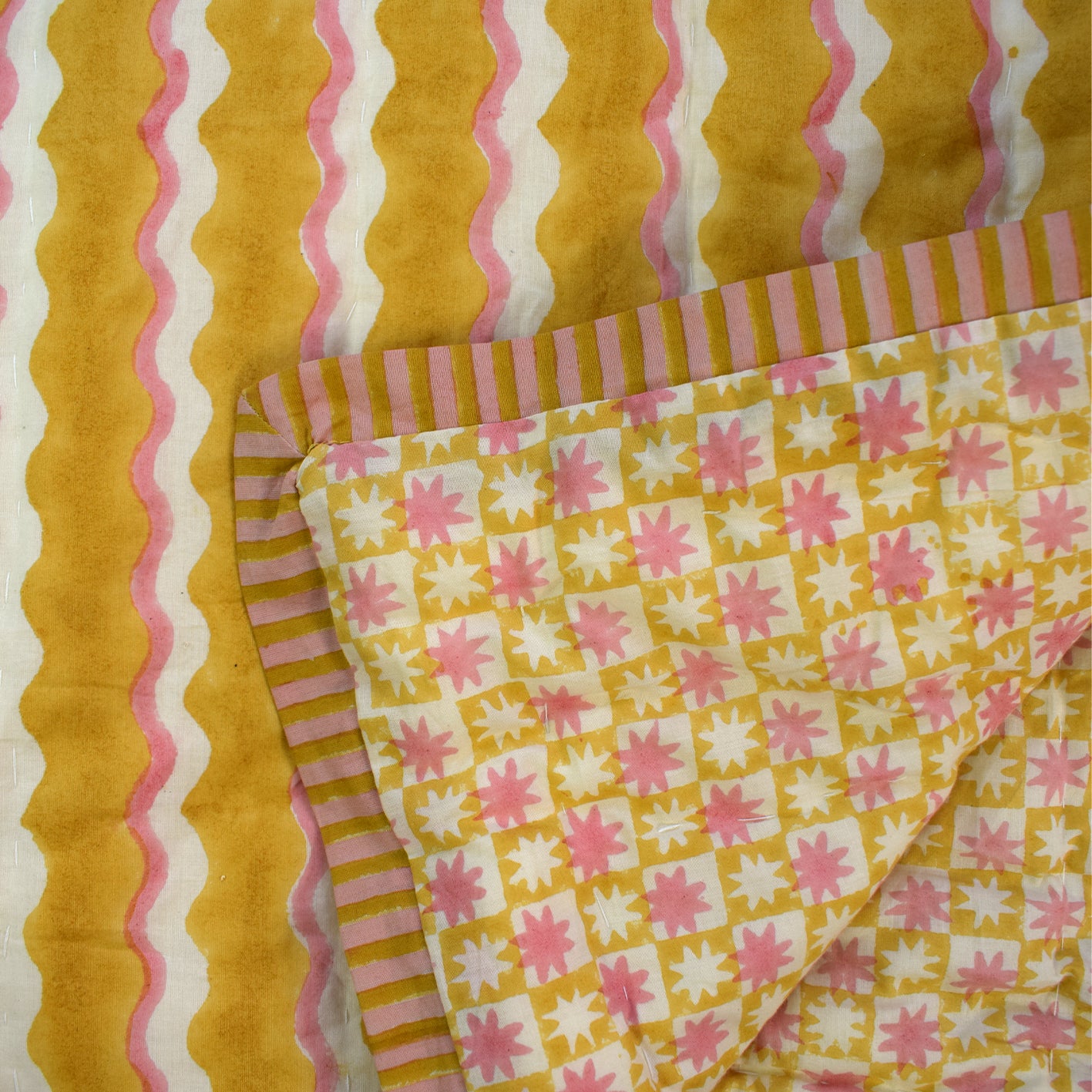 Organic Cotton Quilt | Pinwheel | Lemon