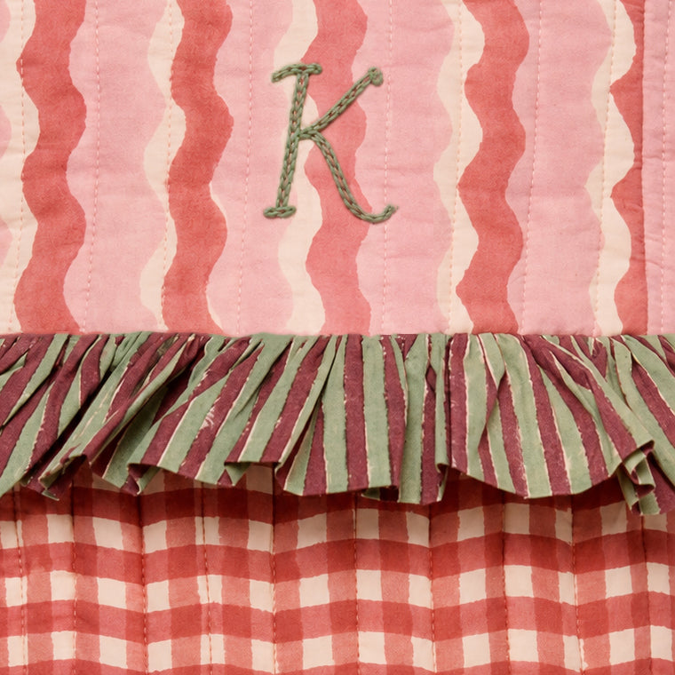 Quilted Christmas Stocking | Gingham | Ginger
