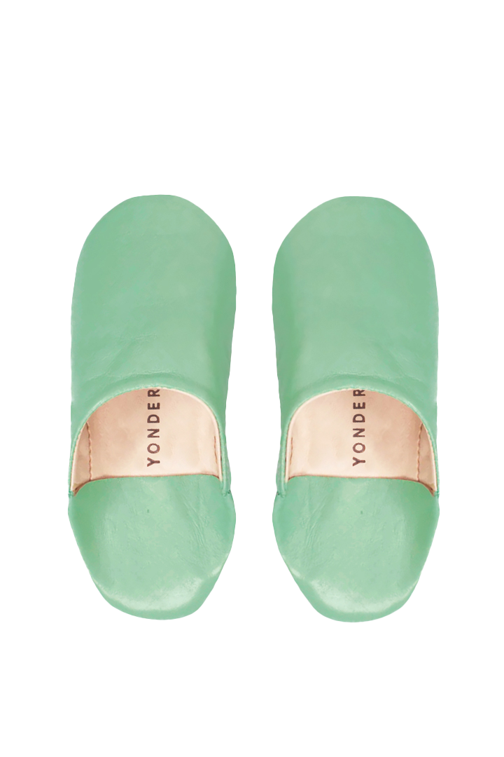 Junior Leather Babouche | Peppermint