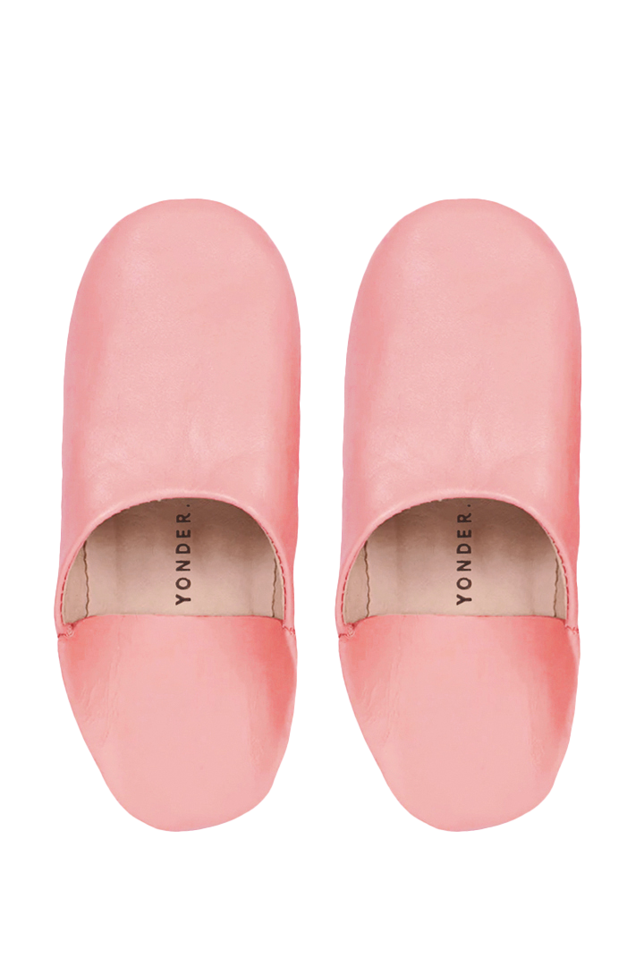 Leather Babouche Slippers Clay Pink