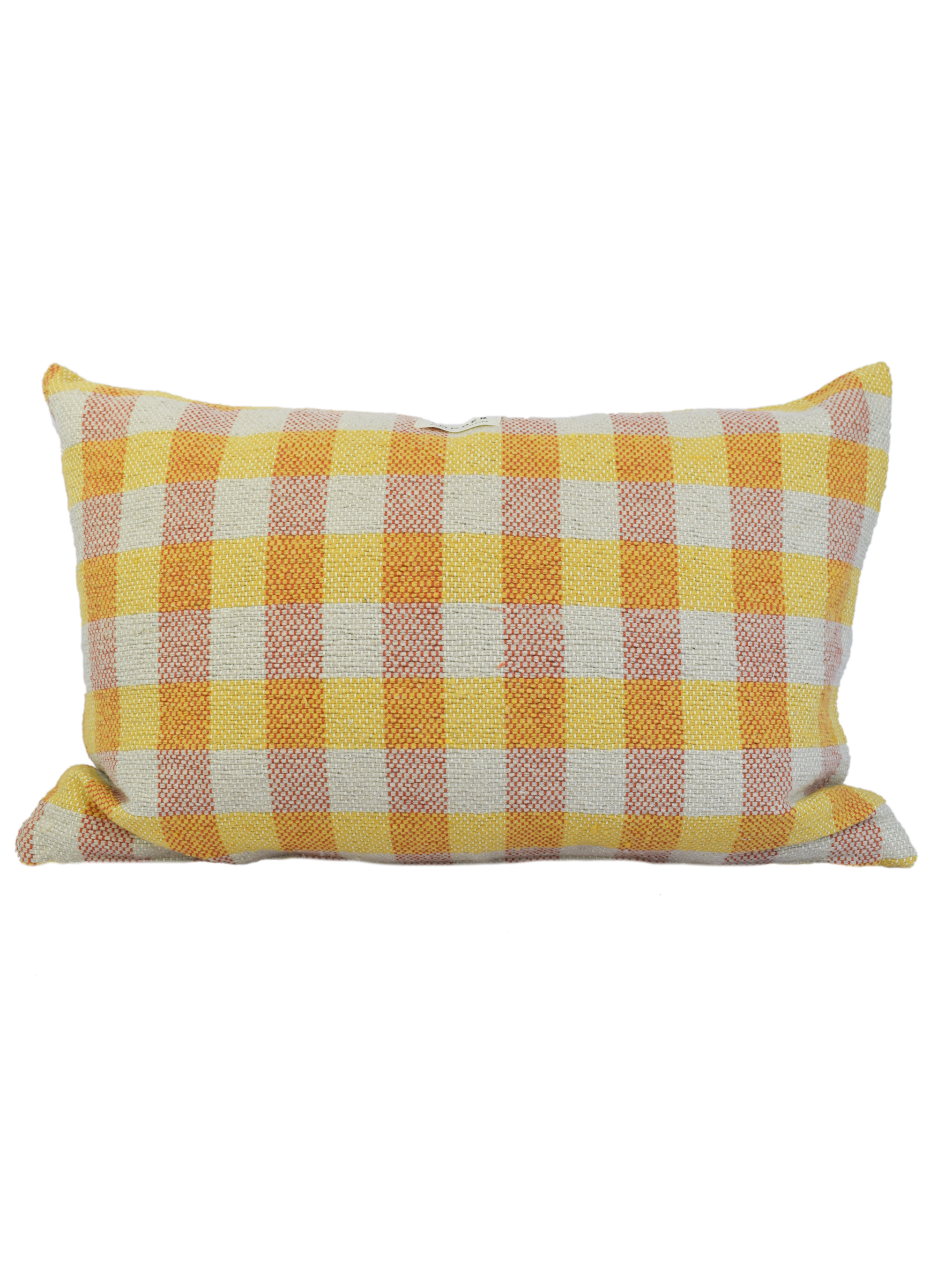 Hand Loomed Cushion | Mustard & Cream