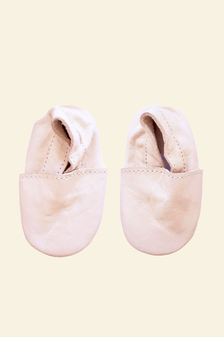 Baby Leather Slipper Shoes | Natural
