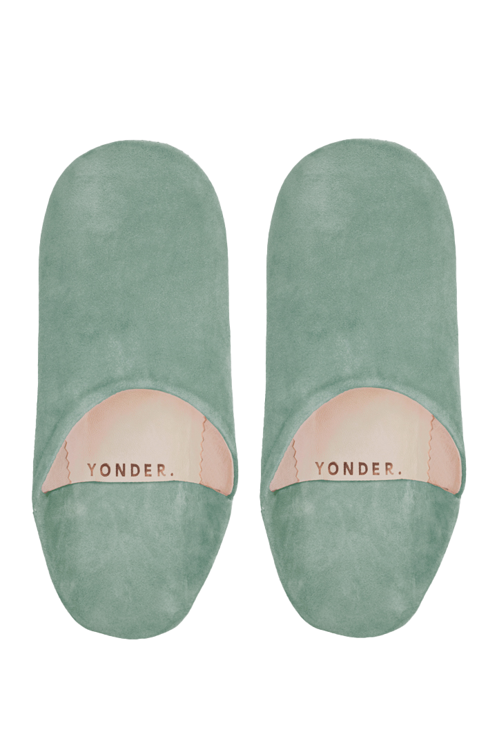 Suede Babouche Slippers | Sage