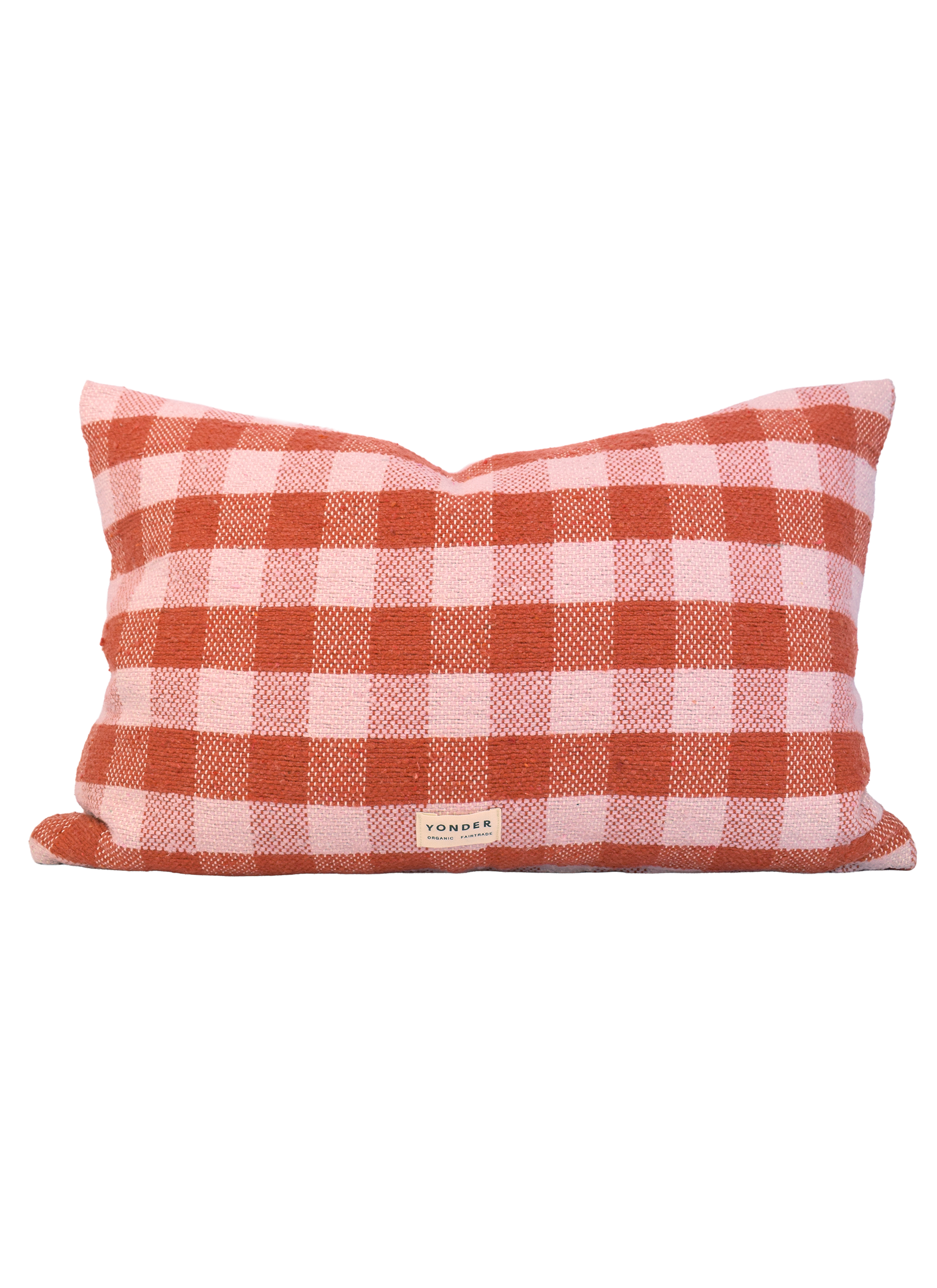 Hand Loomed Cushion | Terracotta & Rose