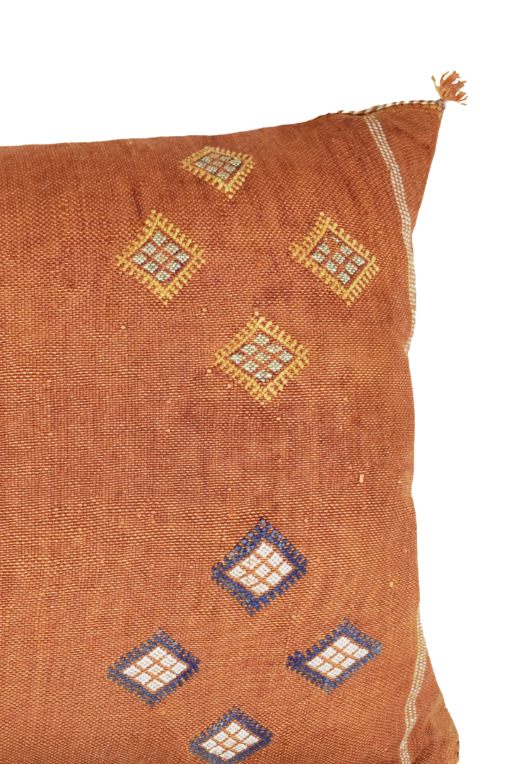 XL Cactus Silk Cushion Pouffe| Terracotta