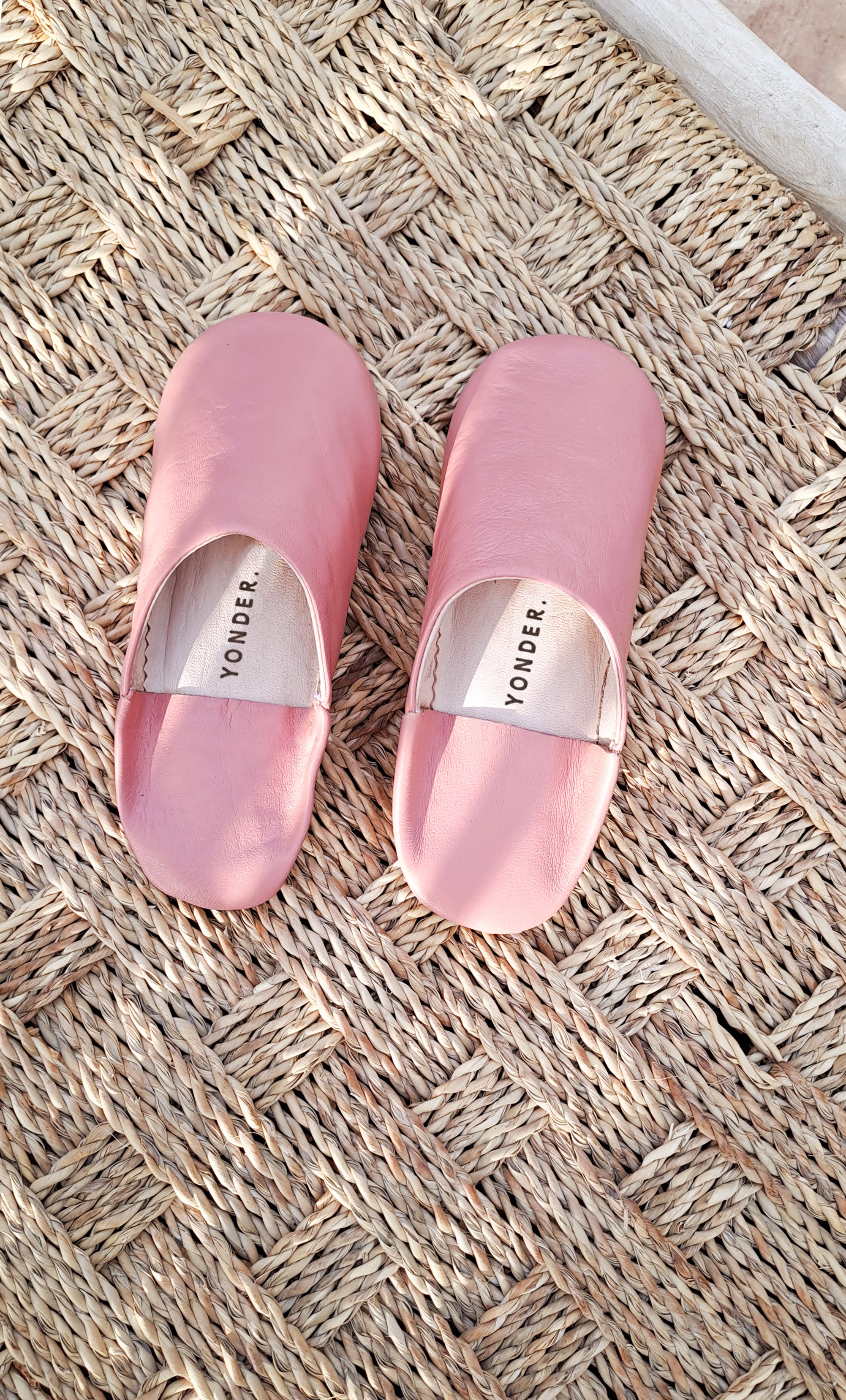 Leather Babouche Slippers | Clay Pink