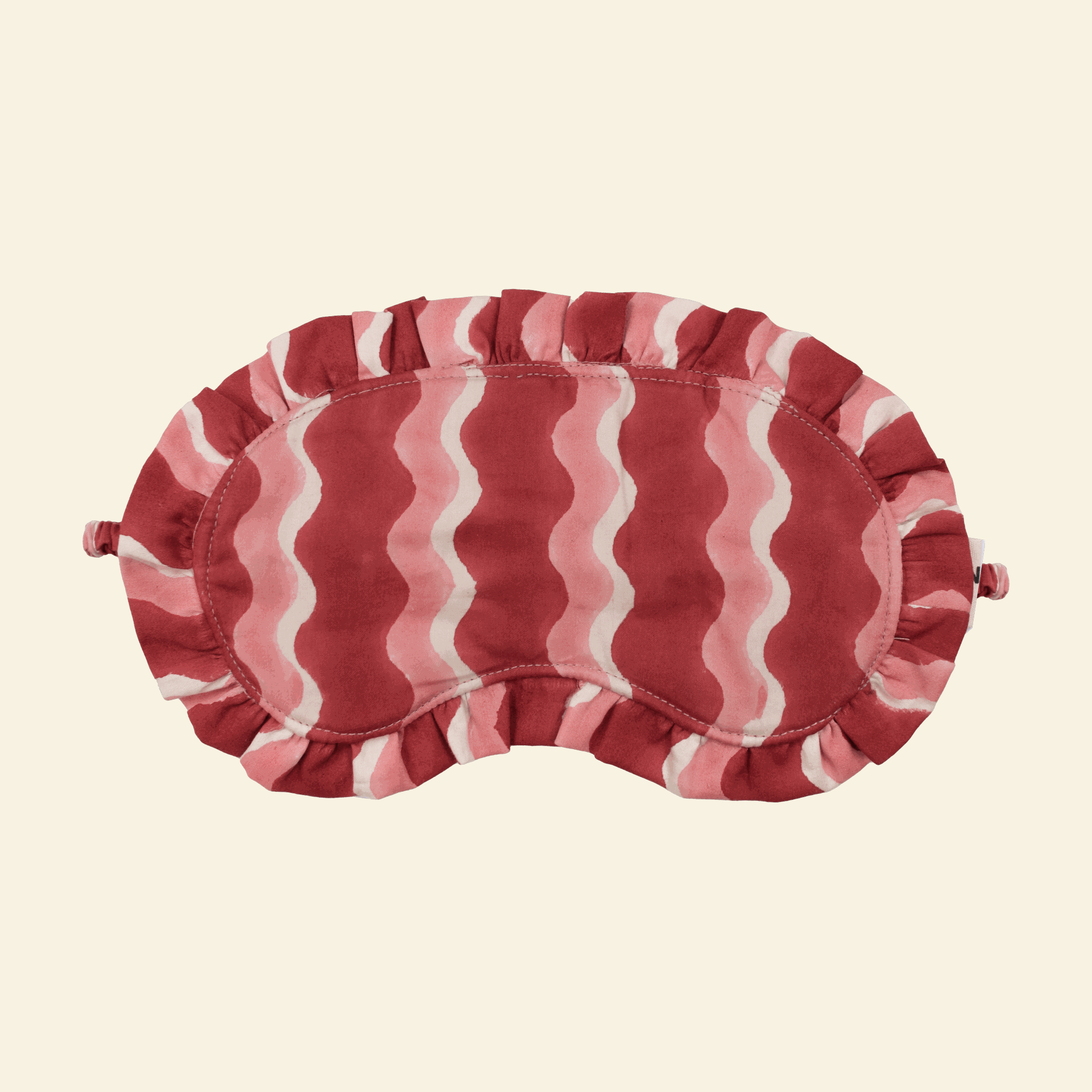 Frill eye mask, Whirly Jam, on cream