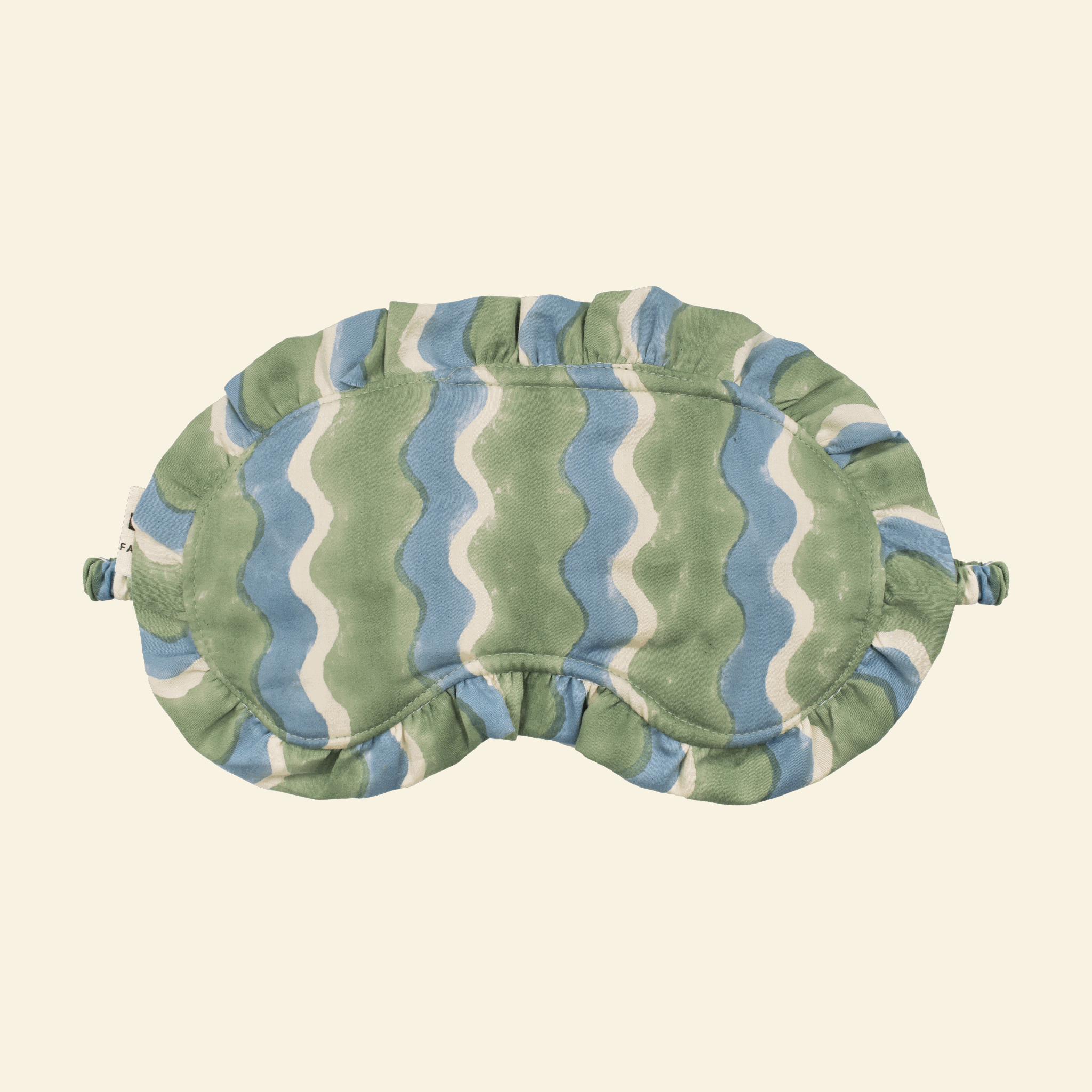 Frill eye mask, Whirly Sage, on cream