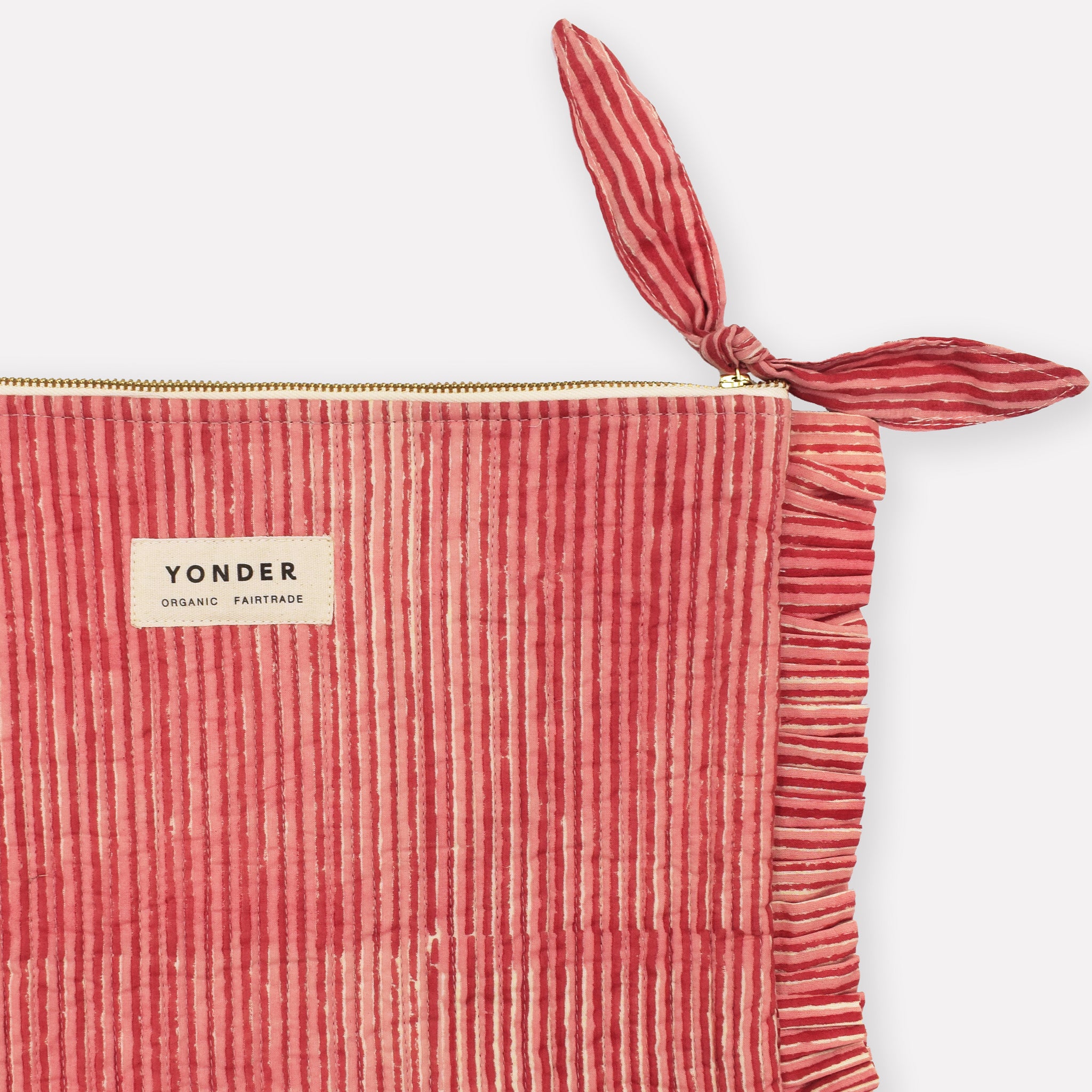 Quilted Frill Pouch | Candy Cane | Jam
