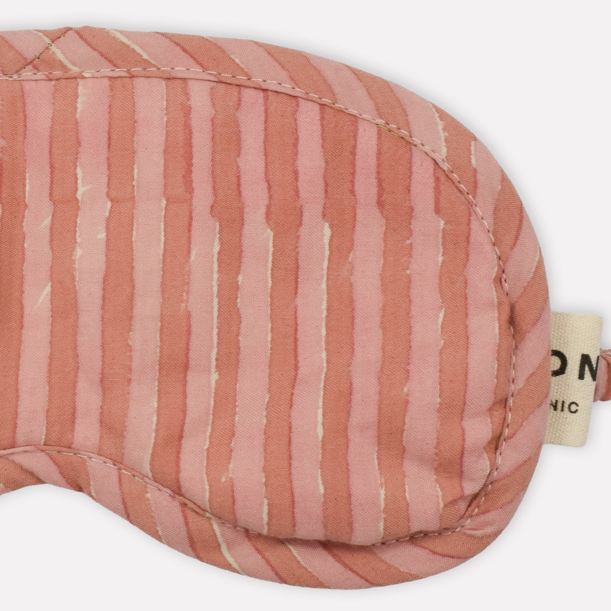Organic Cotton Eye Mask | Candy Stripe | Rhubarb