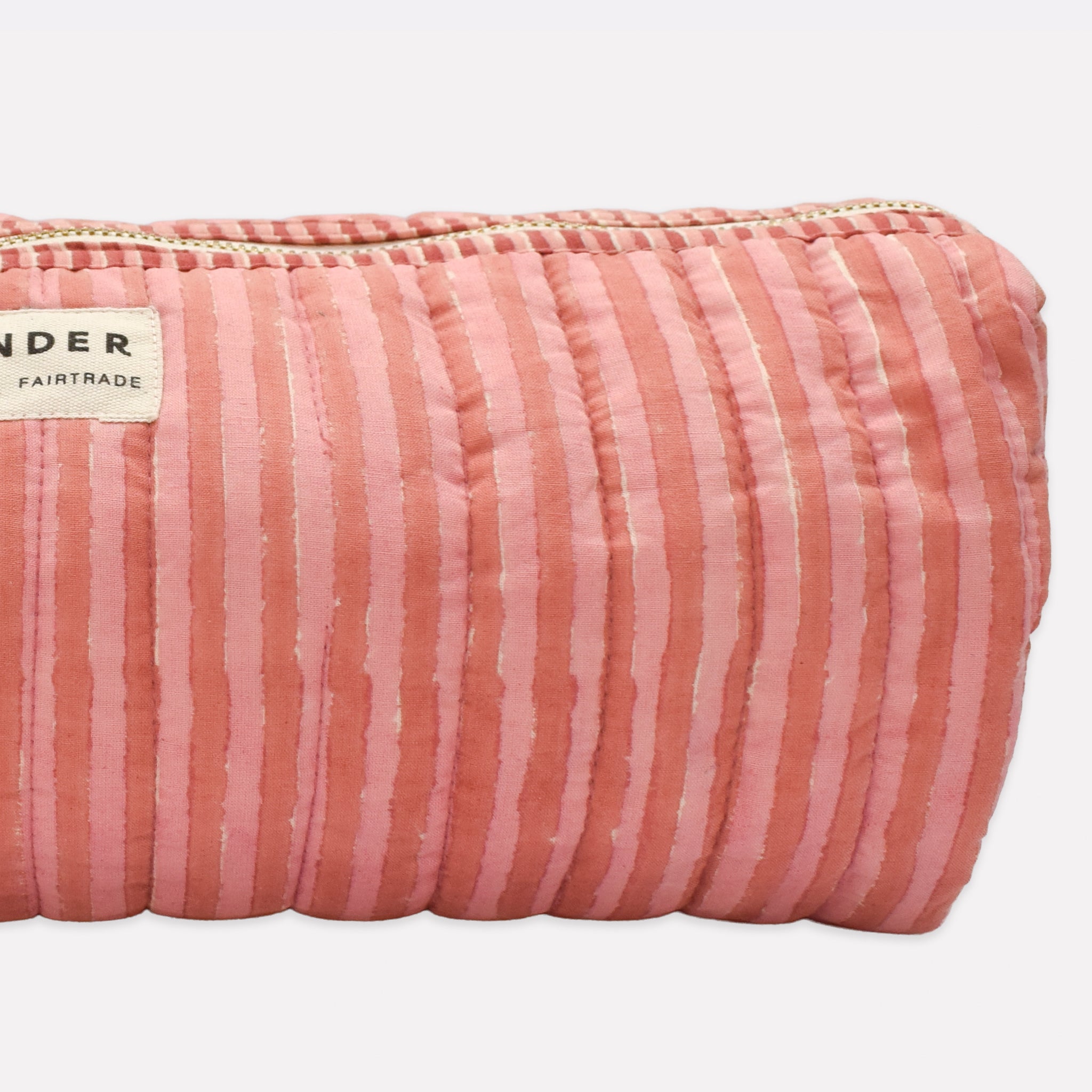 Quilted Baguette Wash Bag | Candy Stripe | Rhubarb