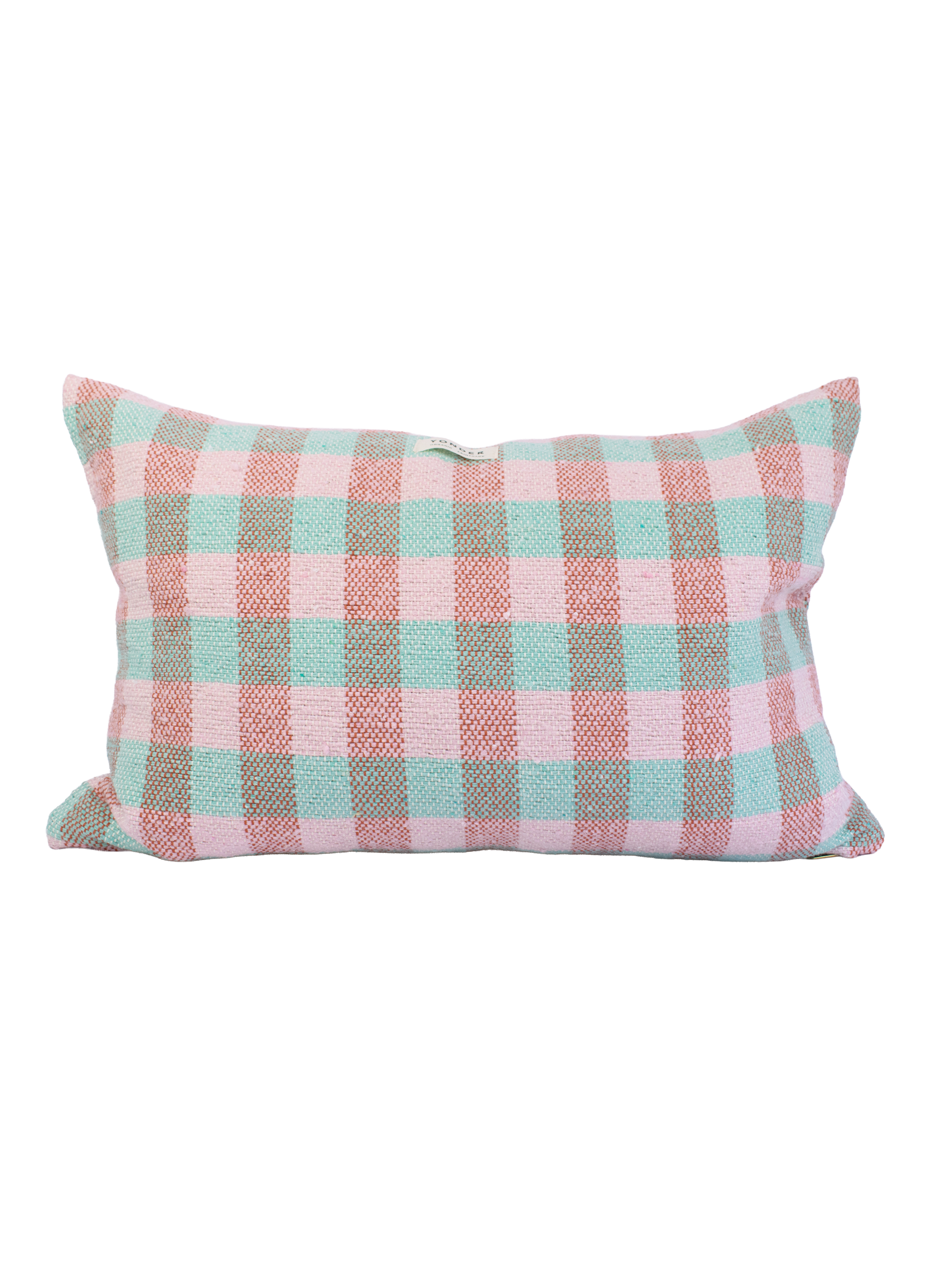 Hand Loomed Cushion | Aqua & Rose
