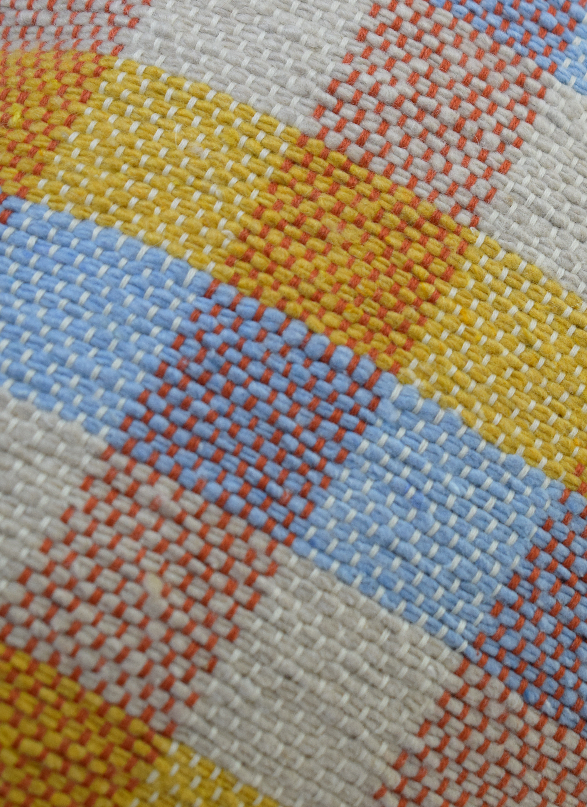 Hand Loomed Cushion | Cornflower & Mustard