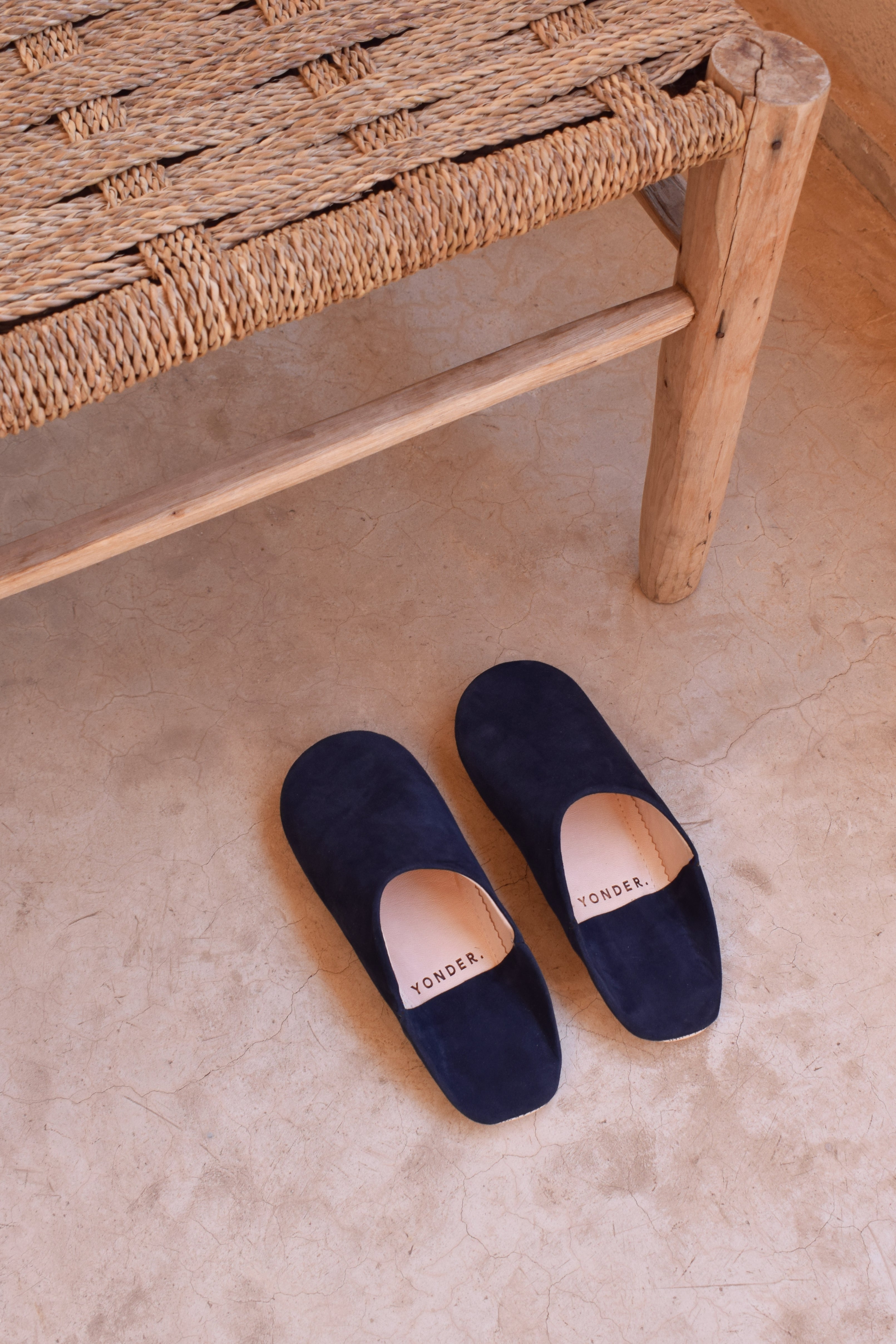 Suede Babouche Slippers | Midnight