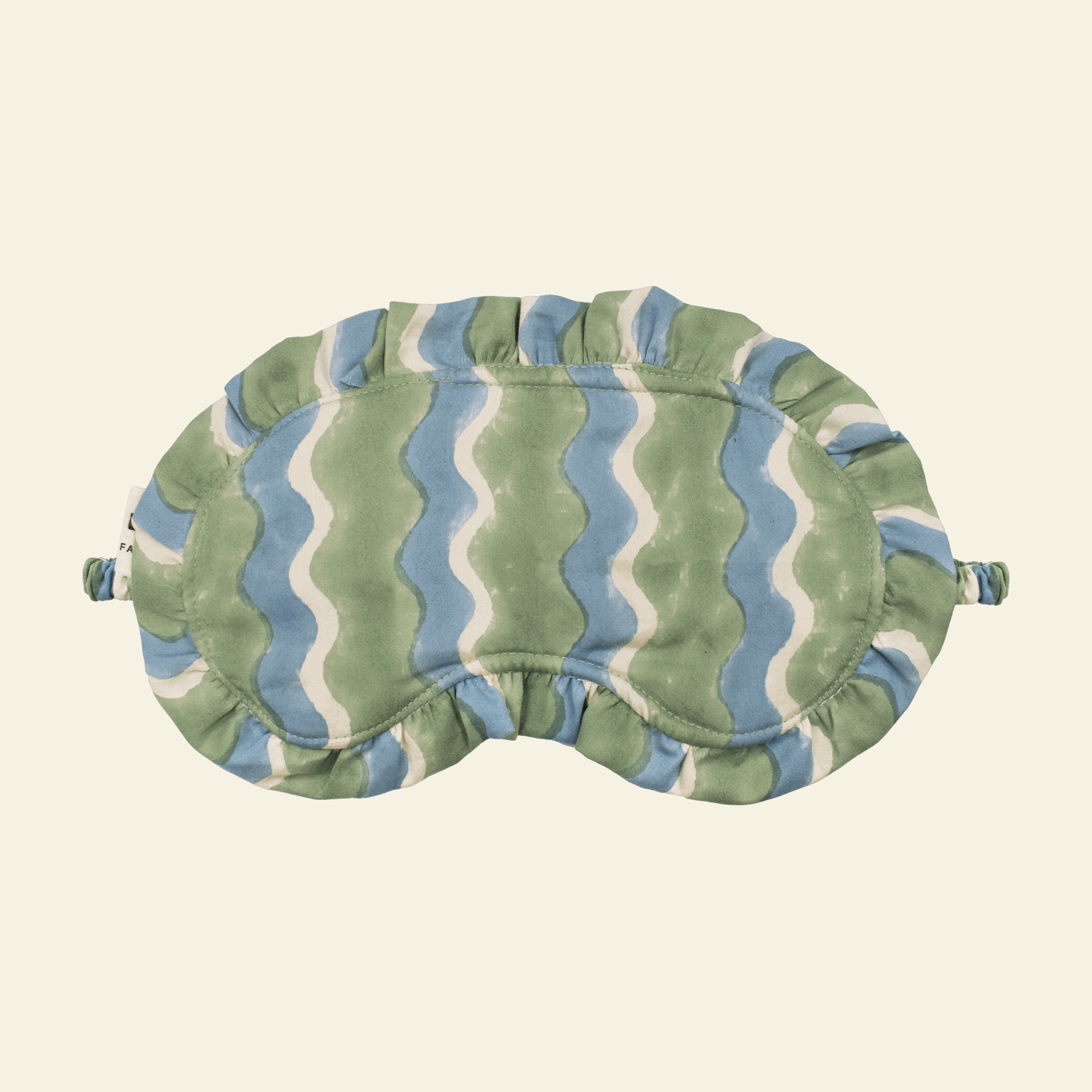 Frill eye mask, Whirly Sage, on cream