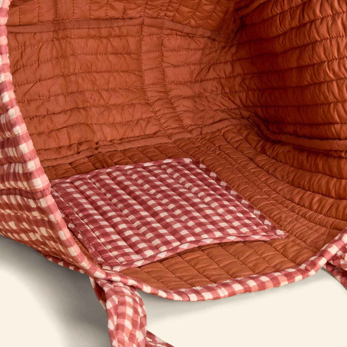 Quilted Carry All | Gingham | Ginger