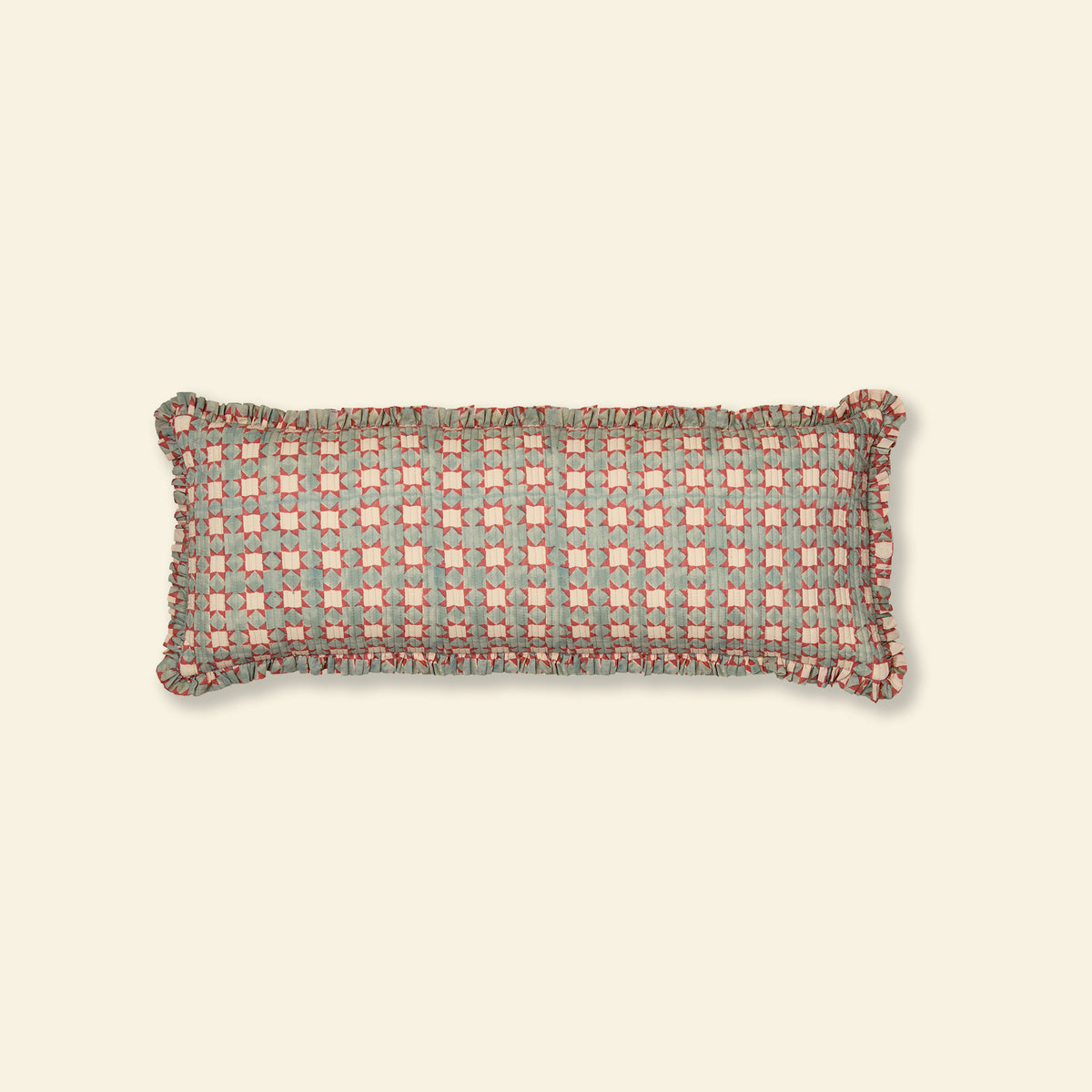 Cotton Quilted Frill Cushion Cover | Carousel | Cloud | Large