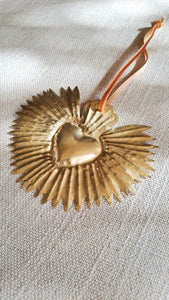 Handcut Brass Decoration | Flaming Heart