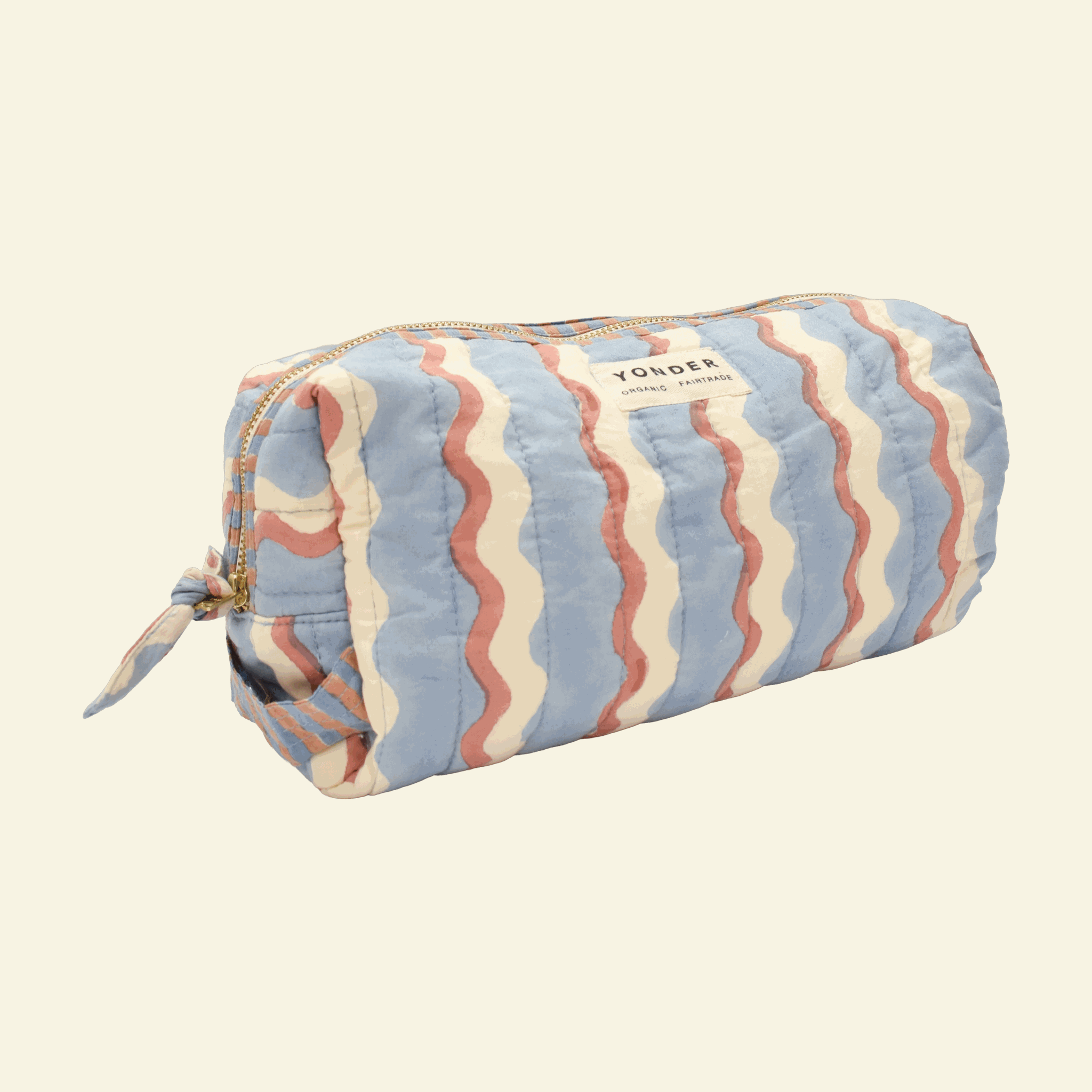 Loaf wash bag, Wiggle Sky, on cream