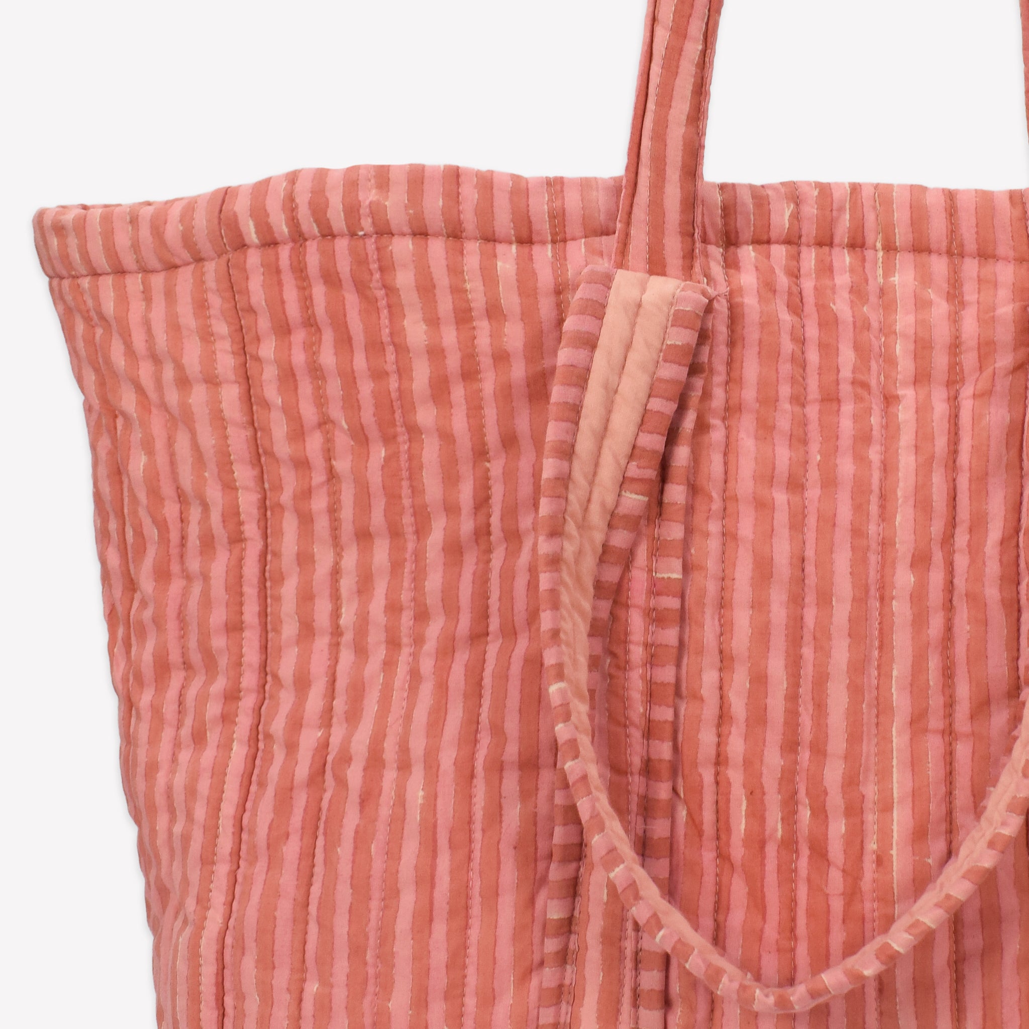 Quilted Carry All | Candy Stripe | Rhubarb