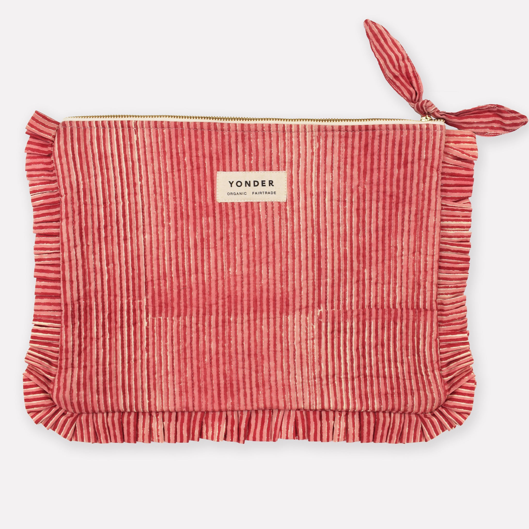 Quilted Frill Pouch | Candy Cane | Jam