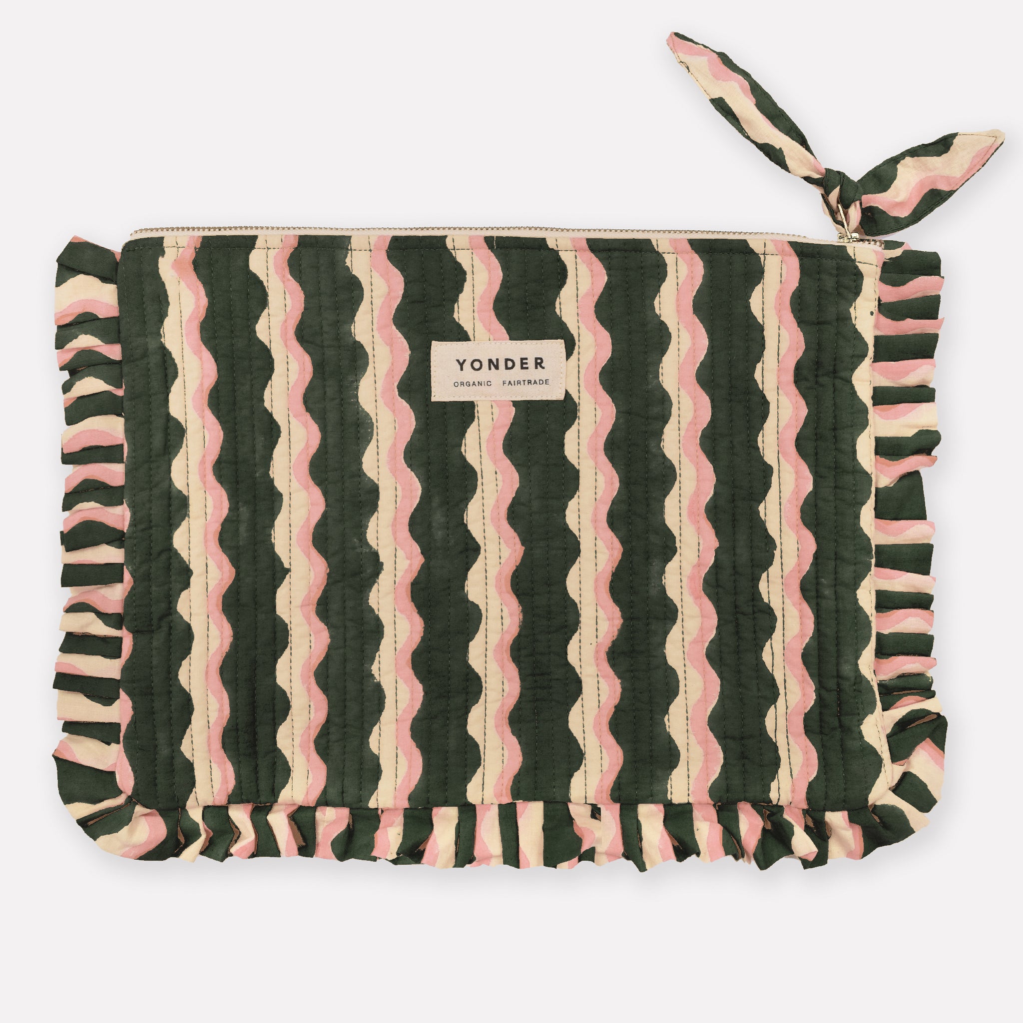 Quilted Frill Pouch | Whirly | Fern