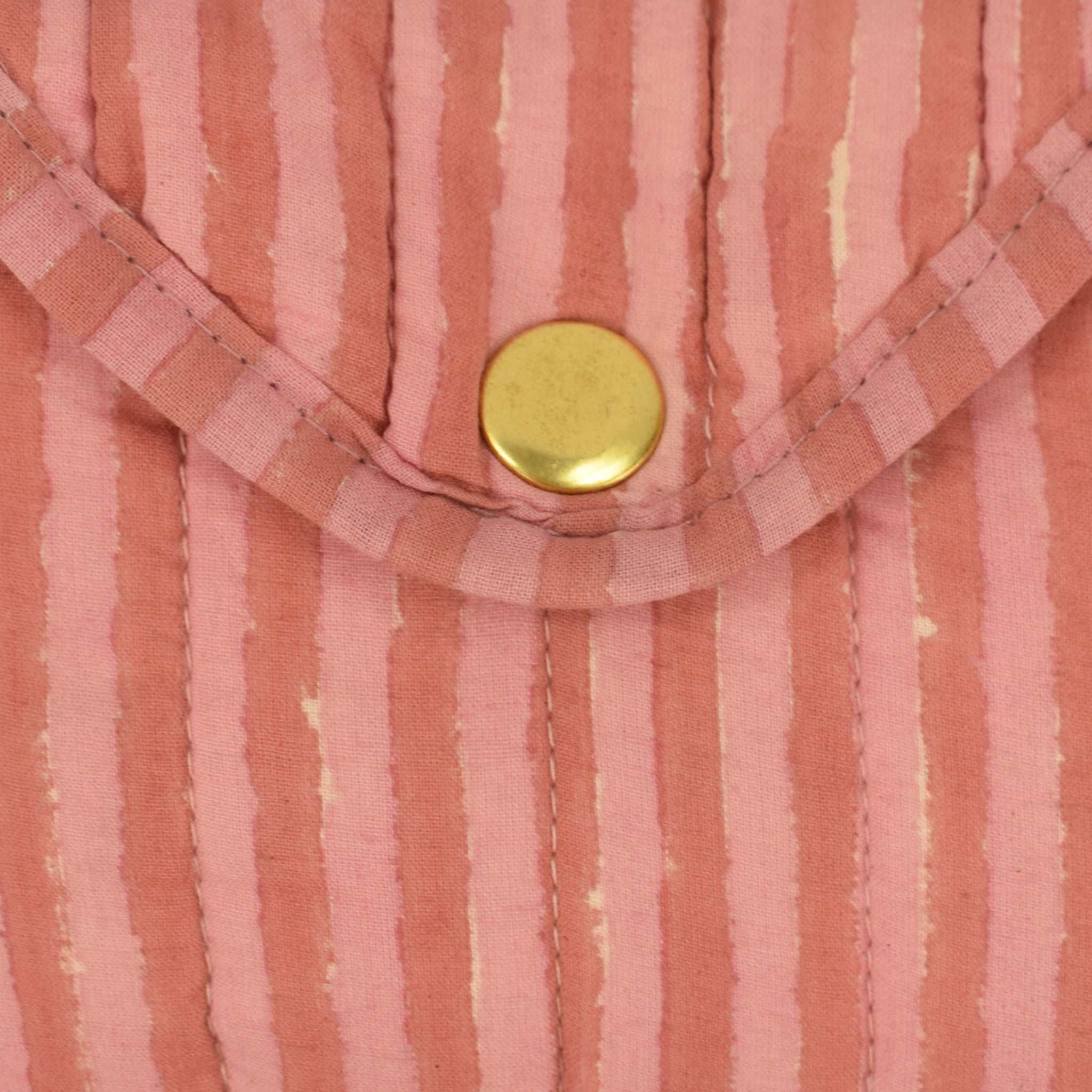 Quilted Popper Purse | Candy Stripe | Rhubarb