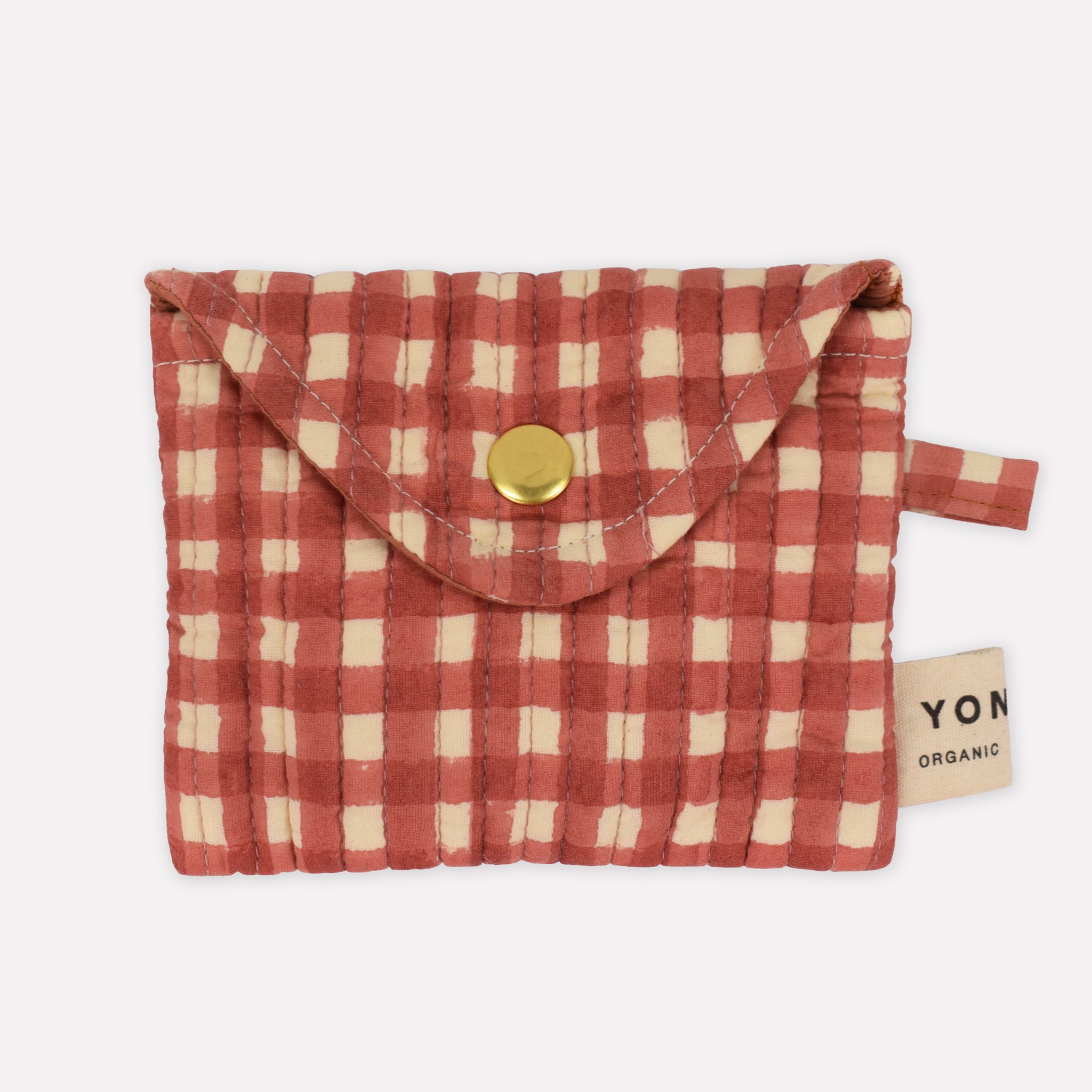 Quilted Popper Purse | Gingham | Ginger