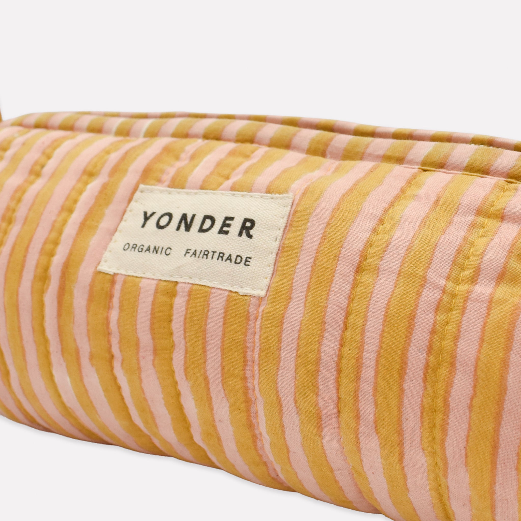 Quilted Barrel Case | Candy Stripe | Biscuit