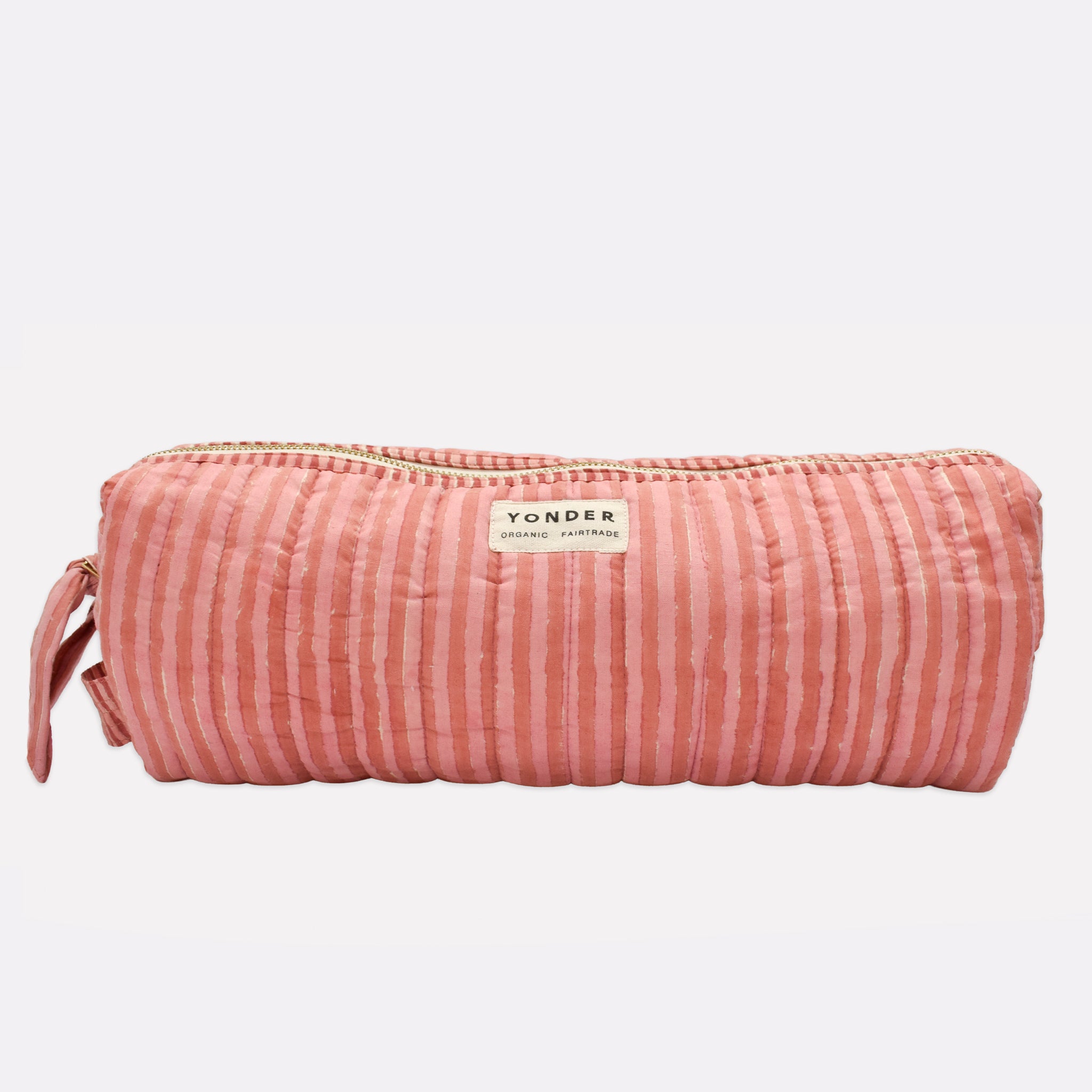 Quilted Baguette Wash Bag | Candy Stripe | Rhubarb