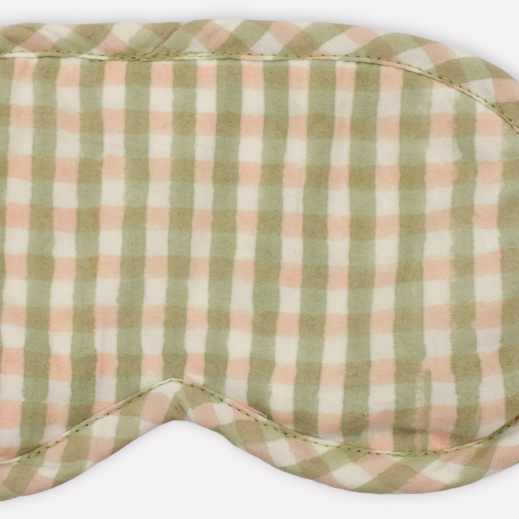 Organic Cotton Eye Mask | Gingham | Pistachio