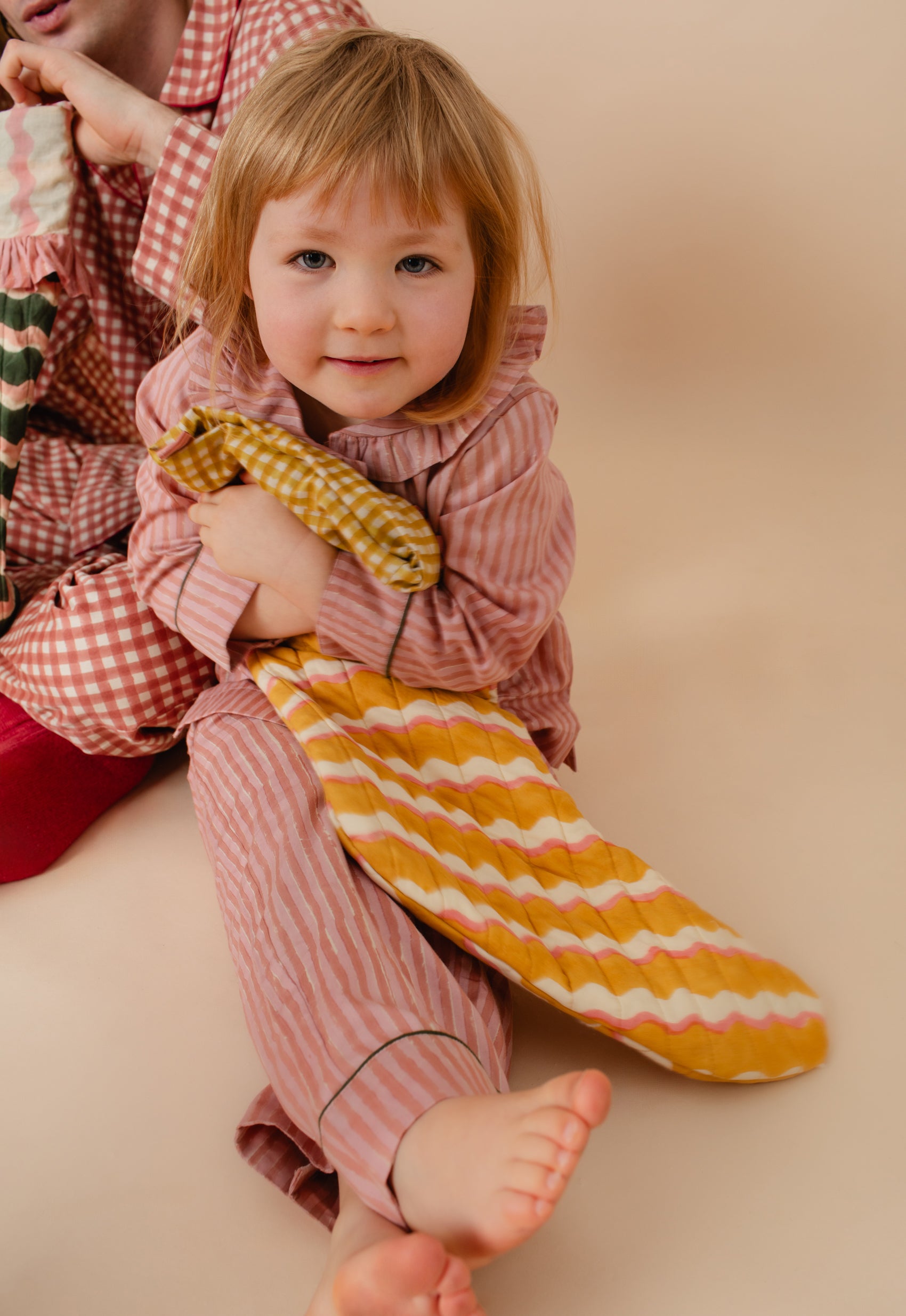 Kids' Frill Pyjama Set | Candy Stripe | Rhubarb