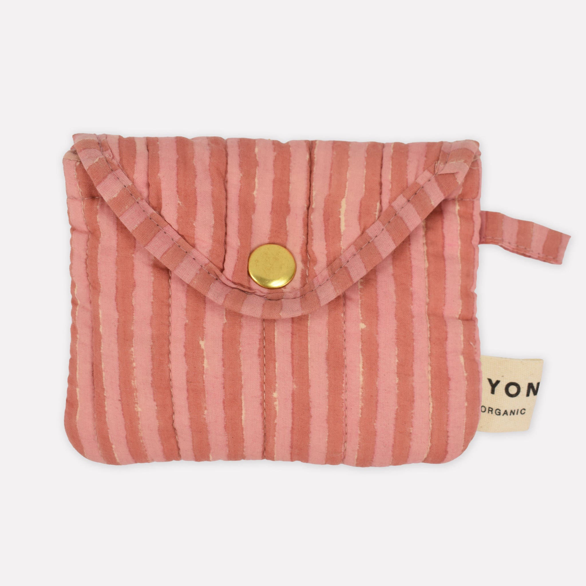 Quilted Popper Purse | Candy Stripe | Rhubarb