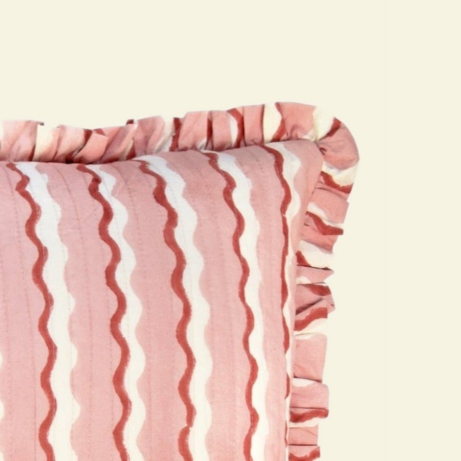 Yonder cushion detail on a cream background