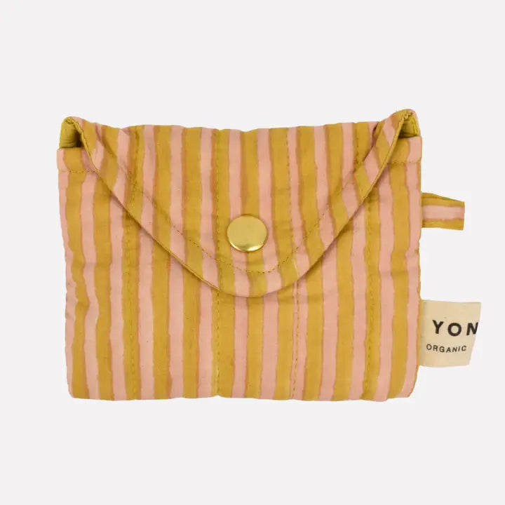 Quilted Popper Purse | Candy Stripe | Biscuit