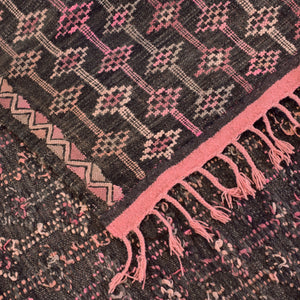Yonder vintage moroccan kilim rug pink black